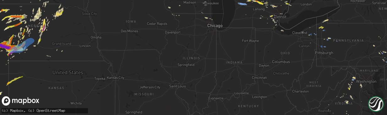 Hail map in Illinois on September 11, 2019