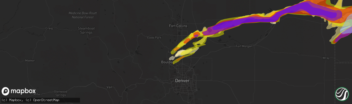 Hail map in Longmont, CO on September 11, 2019