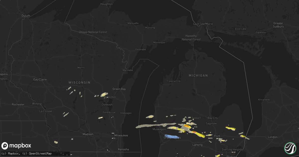 Hail map in Michigan on September 11, 2019