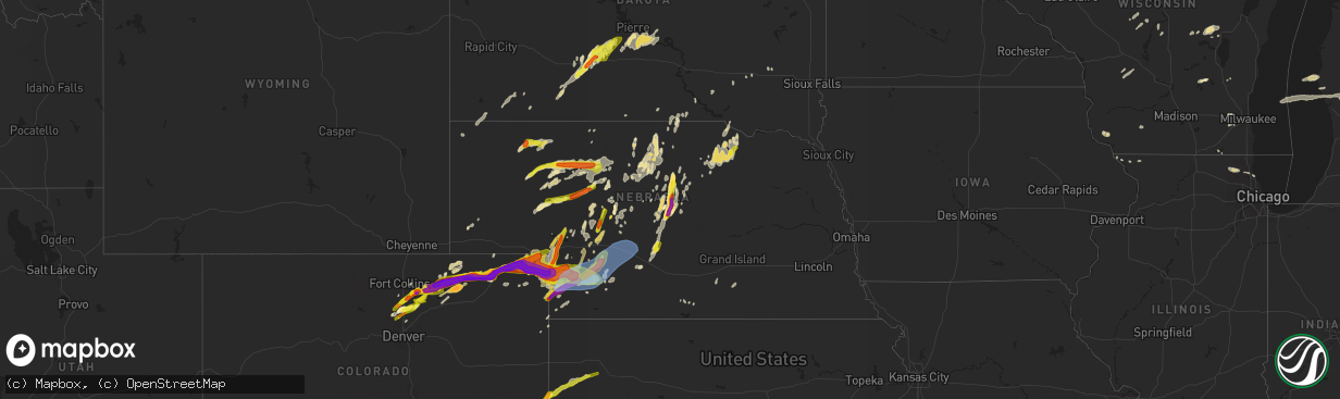 Hail map in Nebraska on September 11, 2019