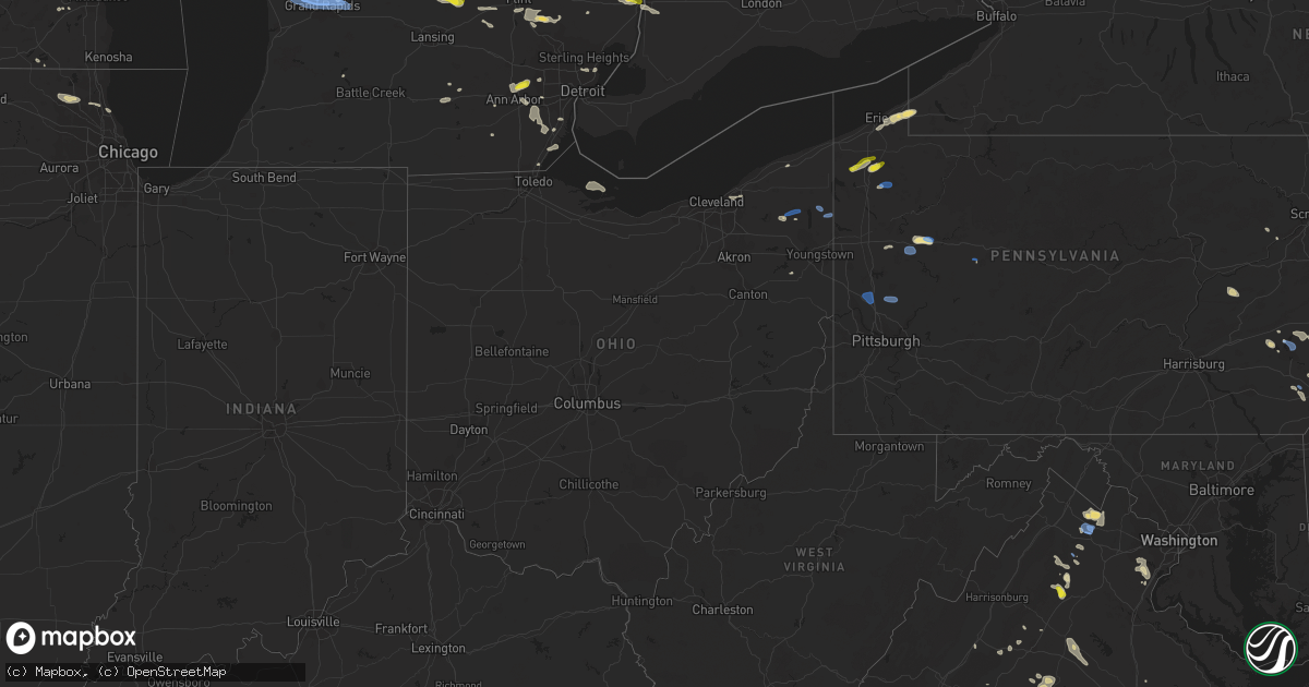 Hail map in Ohio on September 11, 2019