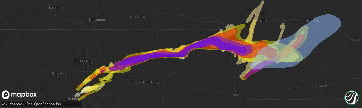 Hail map in Sterling, CO on September 11, 2019