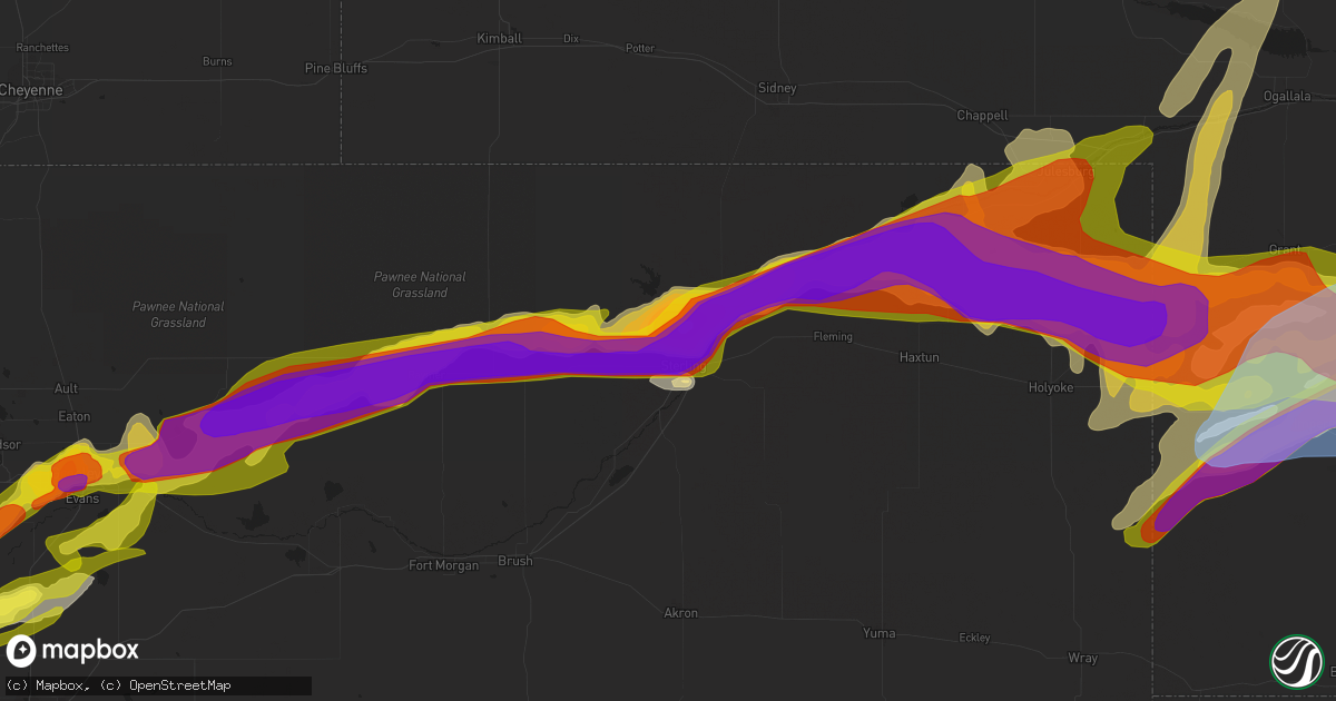 Hail map in Sterling, CO on September 11, 2019