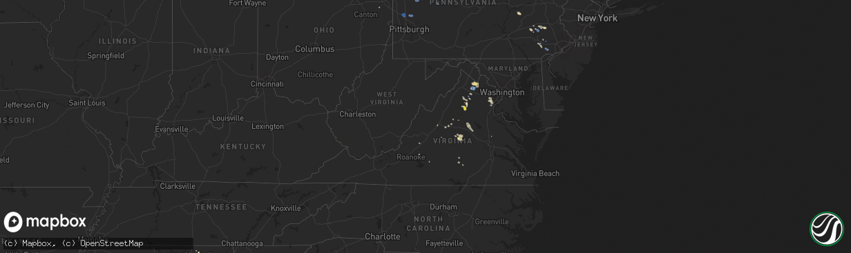 Hail map in Virginia on September 11, 2019