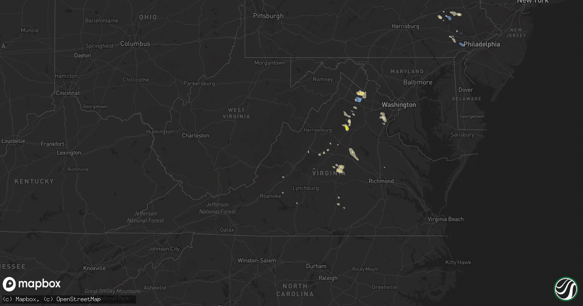 Hail map in Virginia on September 11, 2019