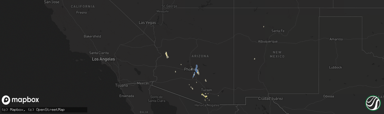 Hail map in Arizona on September 11, 2022