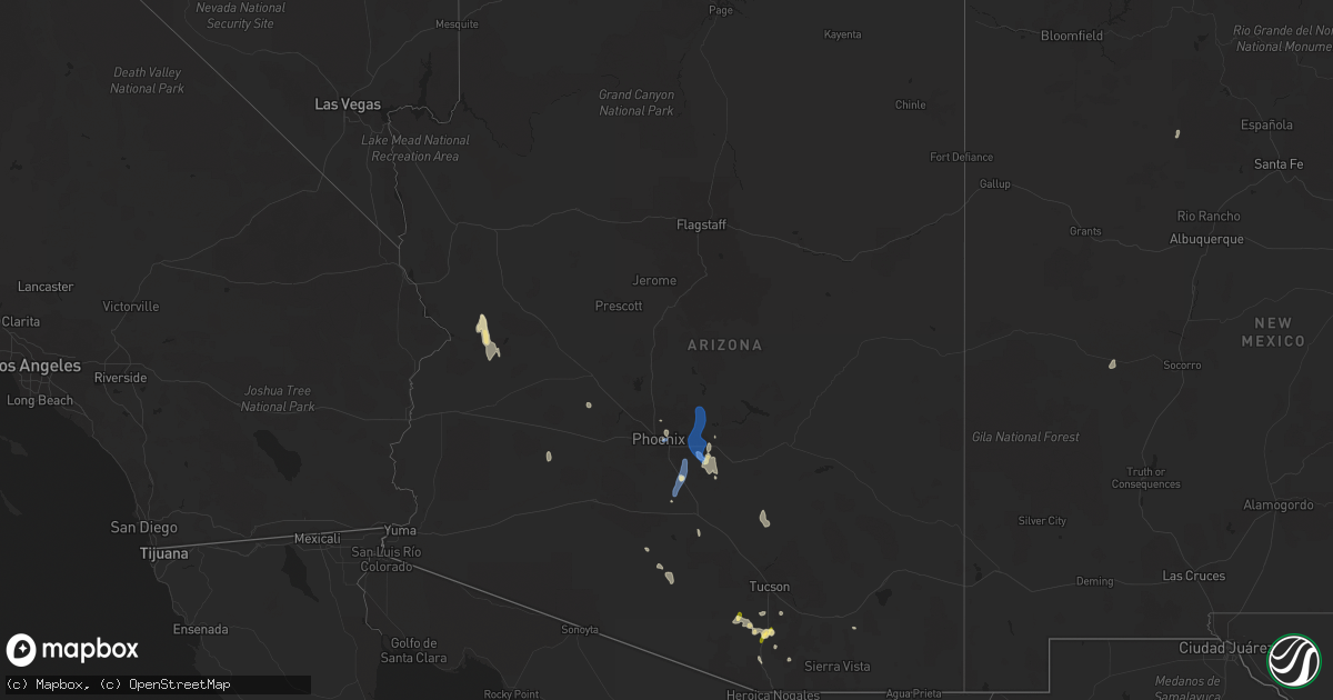 Hail map in Arizona on September 11, 2022