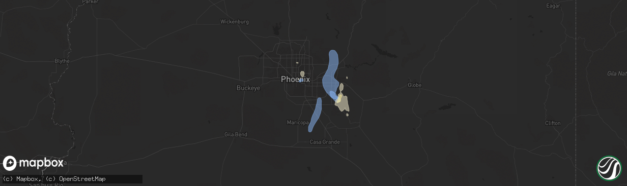 Hail map in Chandler, AZ on September 11, 2022