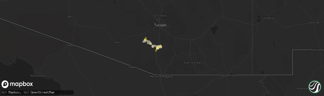 Hail map in Green Valley, AZ on September 11, 2022