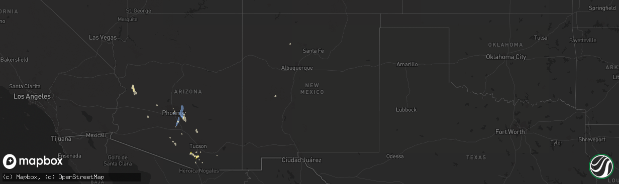 Hail map in New Mexico on September 11, 2022