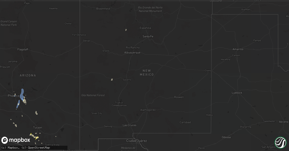 Hail map in New Mexico on September 11, 2022