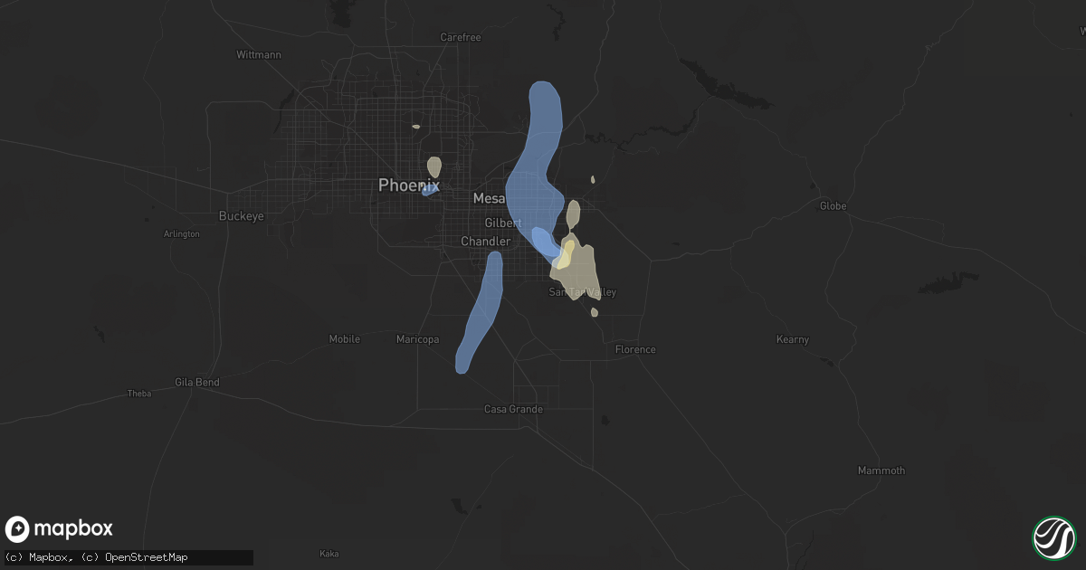 Hail map in Queen Creek, AZ on September 11, 2022