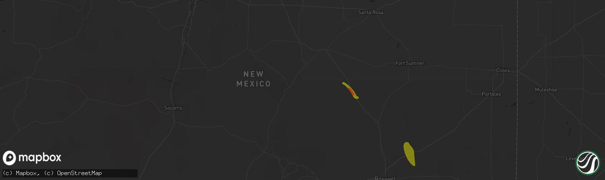 Hail map in Corona, NM on September 11, 2023
