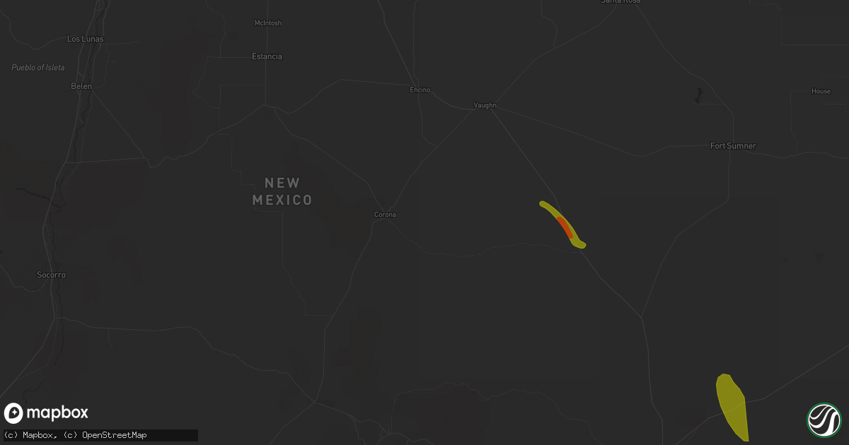 Hail map in Corona, NM on September 11, 2023