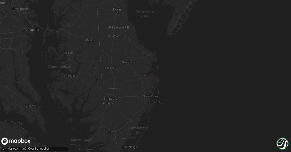 Hail map in Dagsboro, DE on September 11, 2023