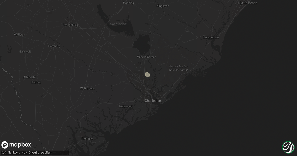 Hail map in Goose Creek, SC on September 11, 2023