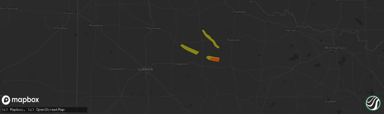 Hail map in Mcadoo, TX on September 11, 2023
