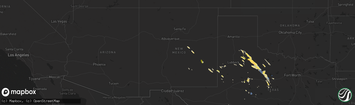 Hail map in New Mexico on September 11, 2023