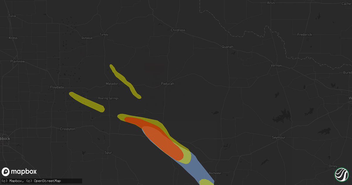 Hail map in Paducah, TX on September 11, 2023