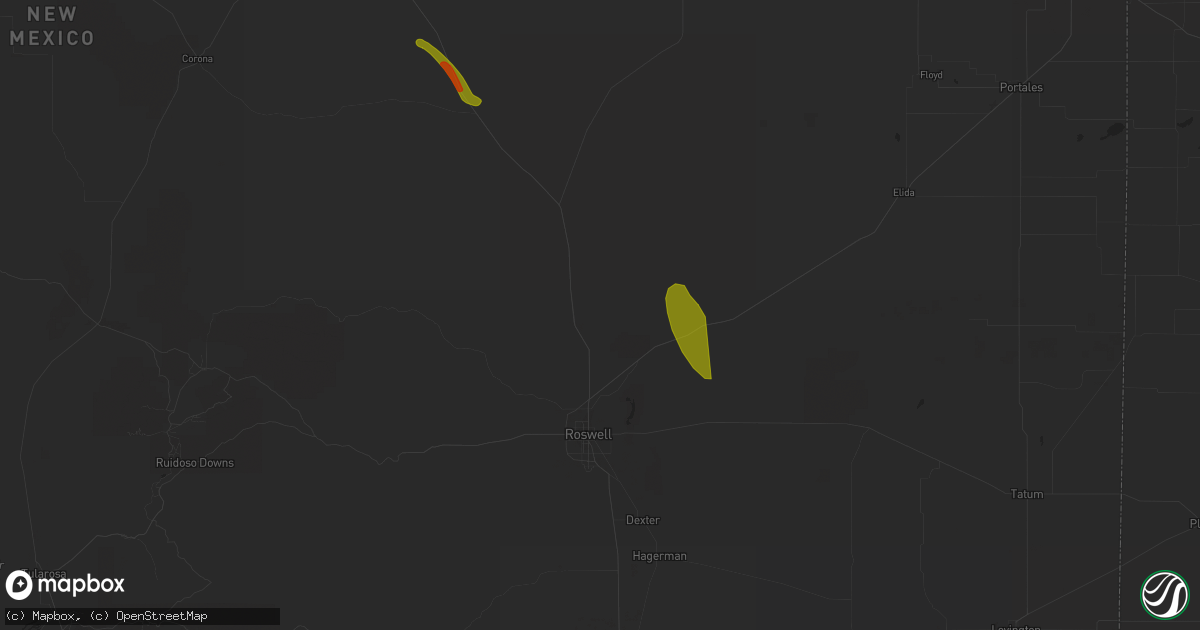 Hail map in Roswell, NM on September 11, 2023