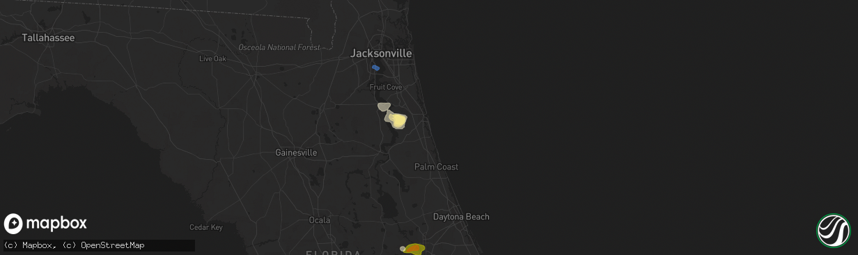 Hail map in Saint Augustine, FL on September 11, 2023