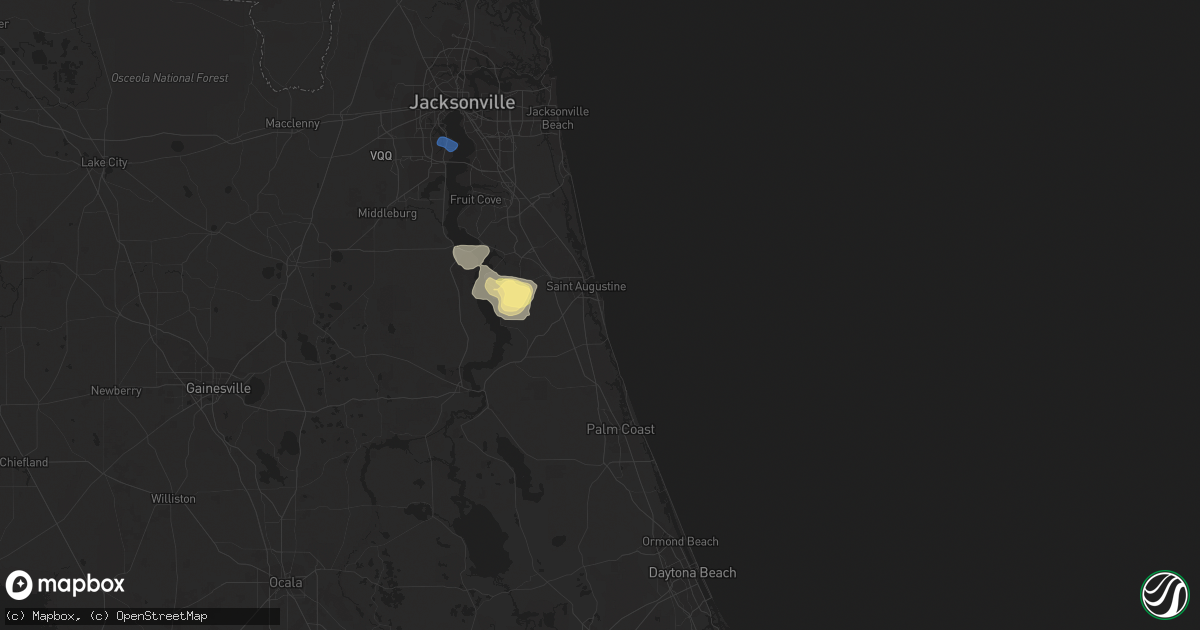 Hail map in Saint Augustine, FL on September 11, 2023