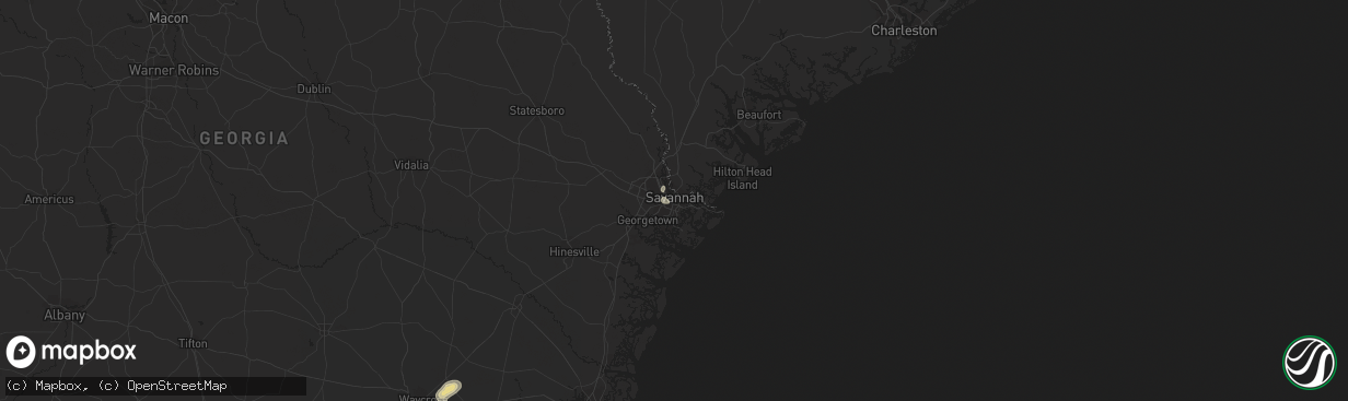 Hail map in Savannah, GA on September 11, 2023
