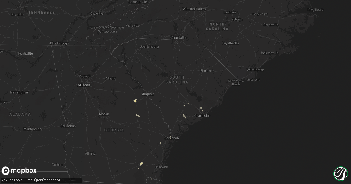 Hail map in South Carolina on September 11, 2023
