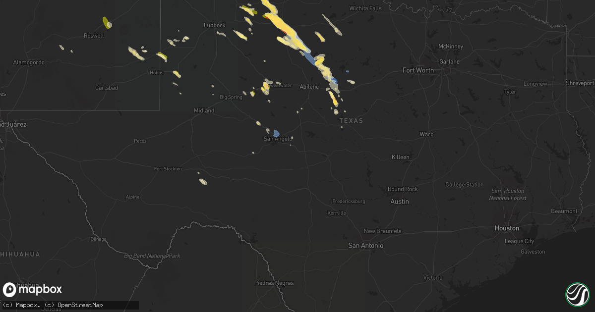 Hail map in Texas on September 11, 2023