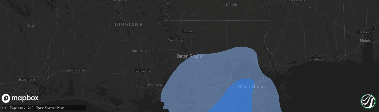 Hail map in Baton Rouge, LA on September 11, 2024