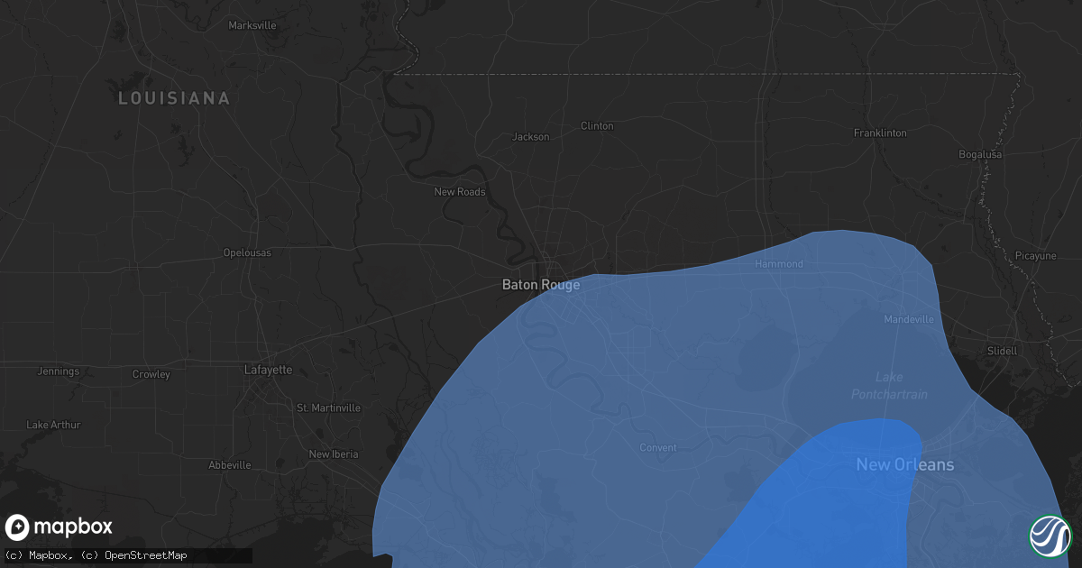 Hail map in Baton Rouge, LA on September 11, 2024