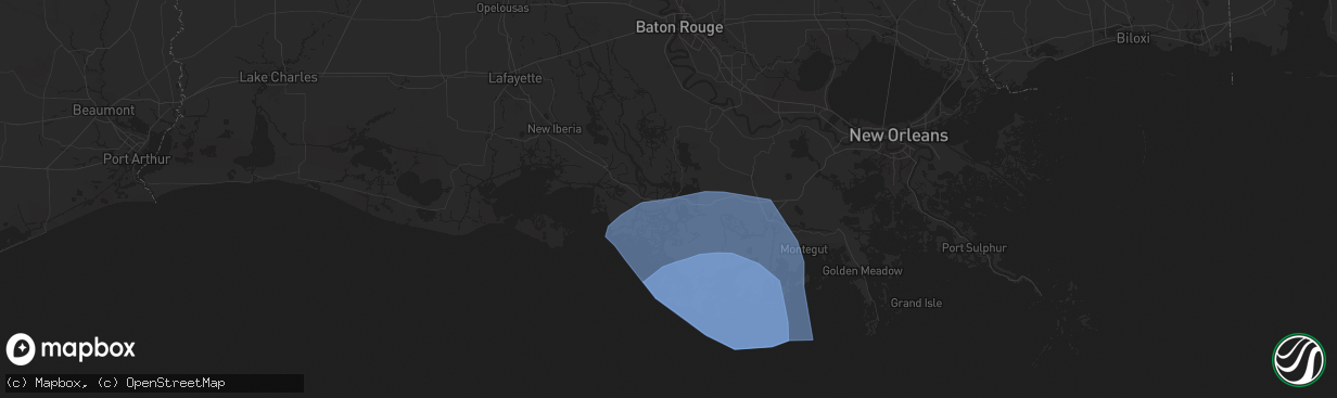 Hail map in Berwick, LA on September 11, 2024