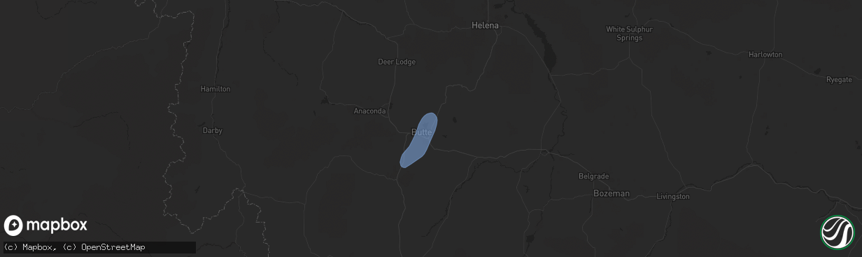 Hail map in Butte, MT on September 11, 2024