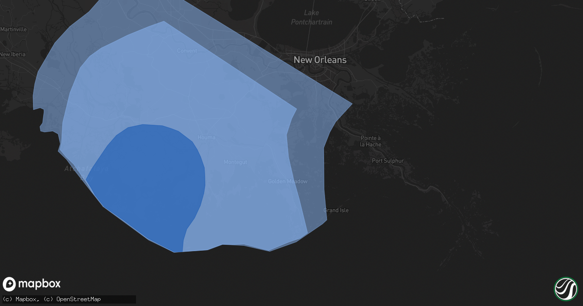 Hail map in Cut Off, LA on September 11, 2024