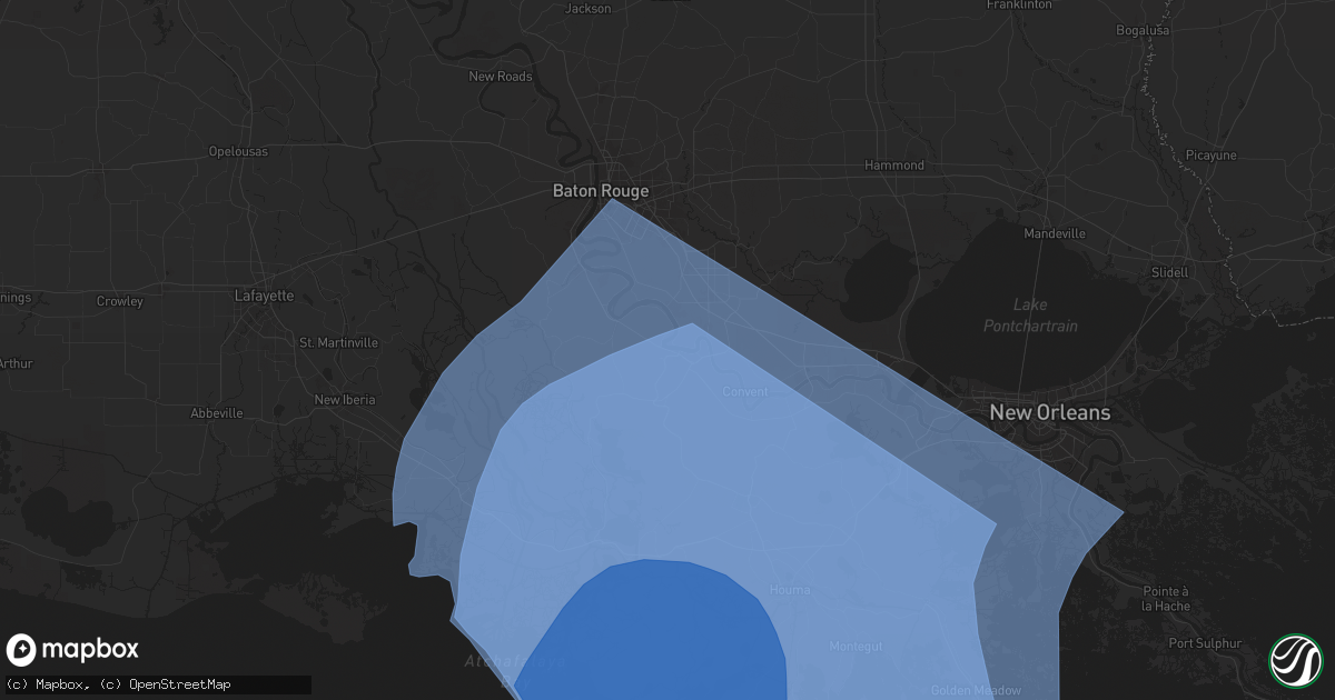 Hail map in Donaldsonville, LA on September 11, 2024