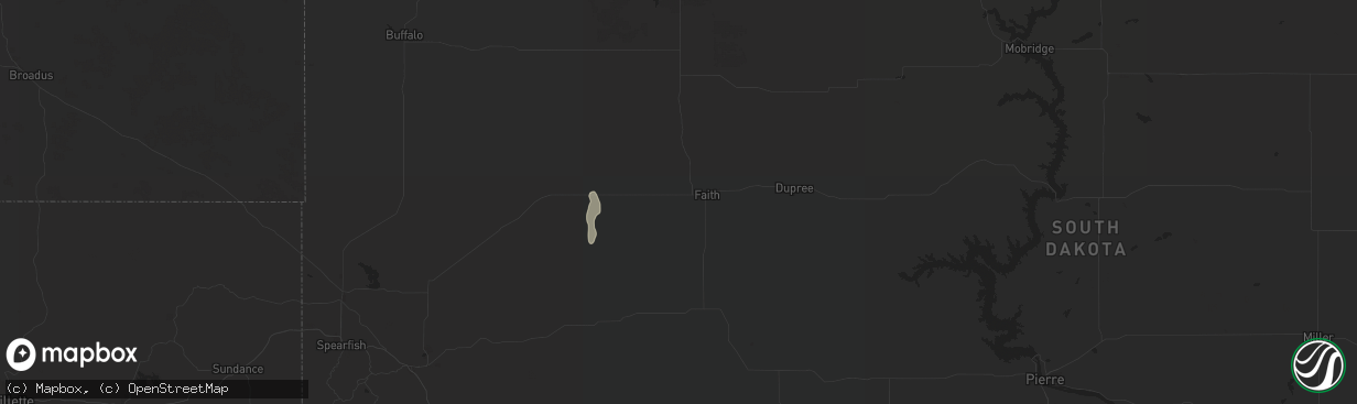 Hail map in Faith, SD on September 11, 2024