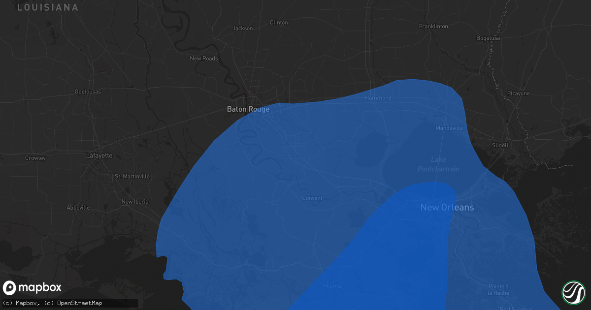 Hail map in Gonzales, LA on September 11, 2024