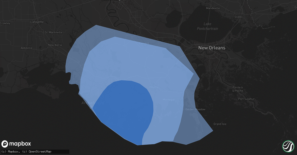 Hail map in Gray, LA on September 11, 2024