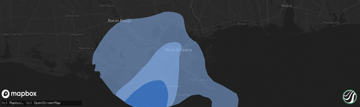 Hail map in Gretna, LA on September 11, 2024