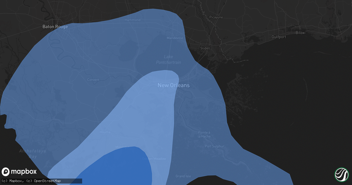 Hail map in Gretna, LA on September 11, 2024