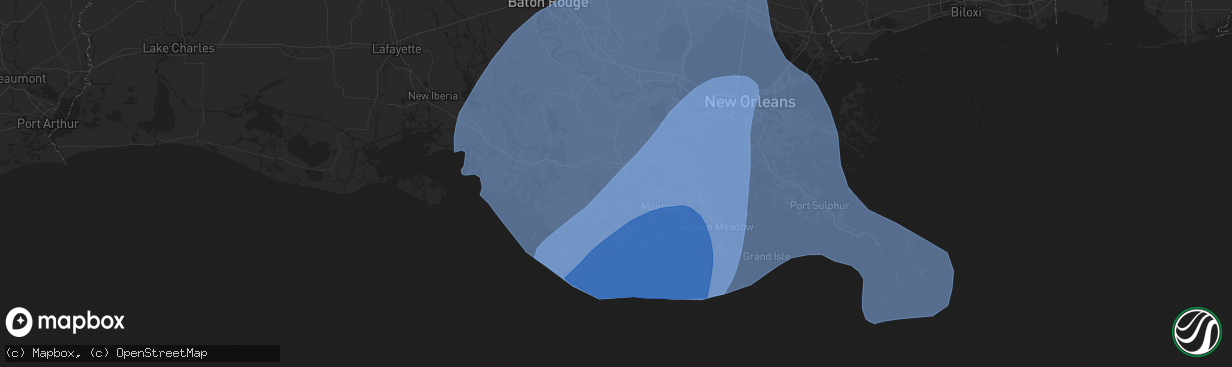 Hail map in Houma, LA on September 11, 2024