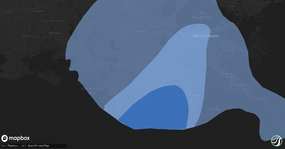 Hail map in Houma, LA on September 11, 2024