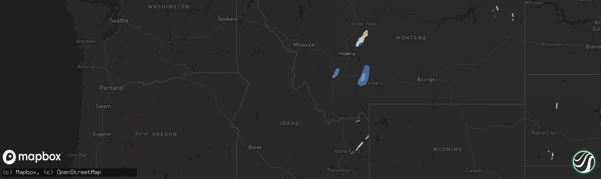 Hail map in Idaho on September 11, 2024