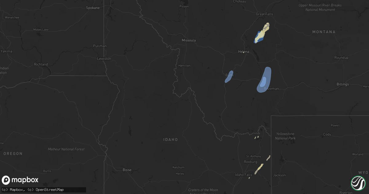 Hail map in Idaho on September 11, 2024