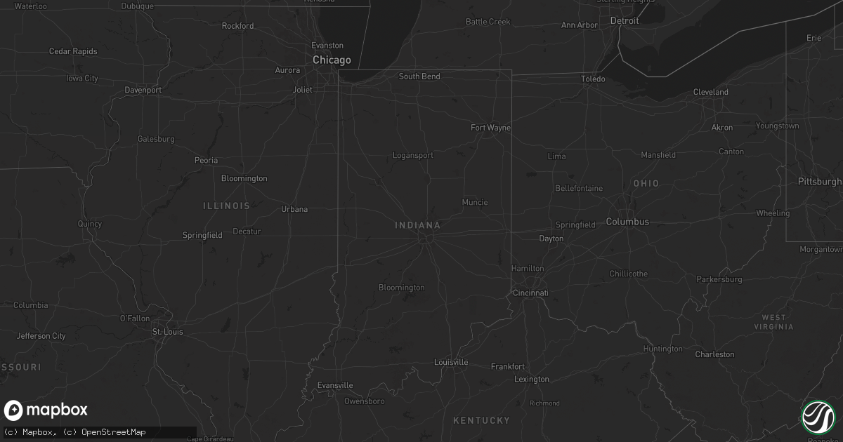 Hail map in Indiana on September 11, 2024