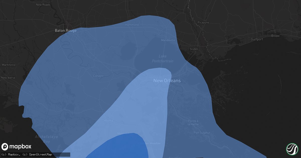 Hail map in Kenner, LA on September 11, 2024