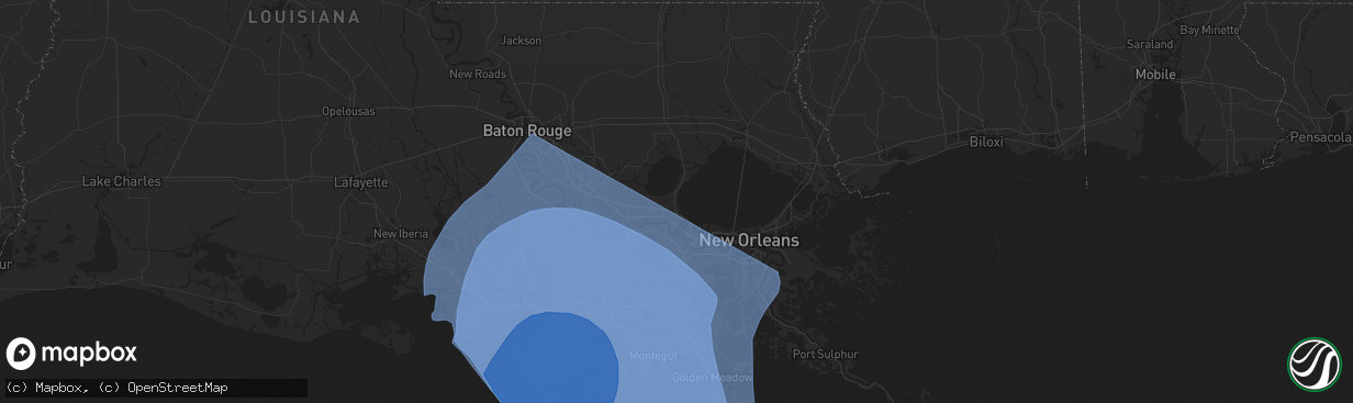 Hail map in La Place, LA on September 11, 2024