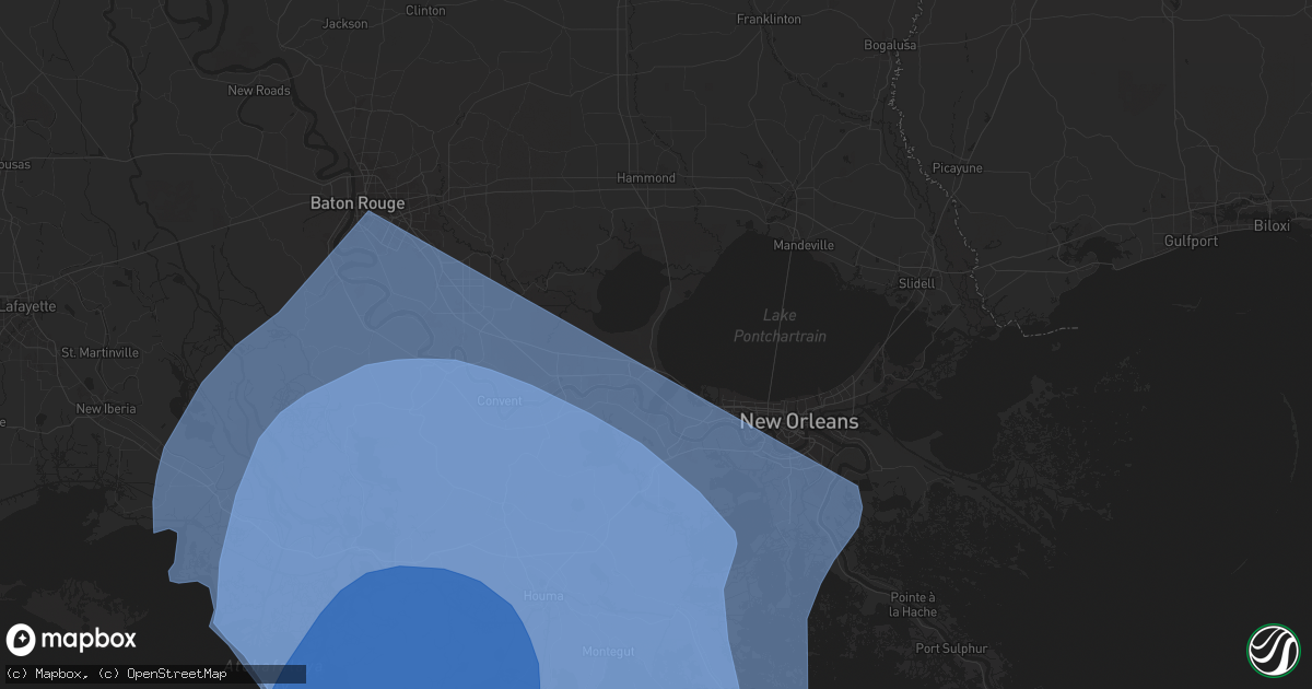 Hail map in La Place, LA on September 11, 2024