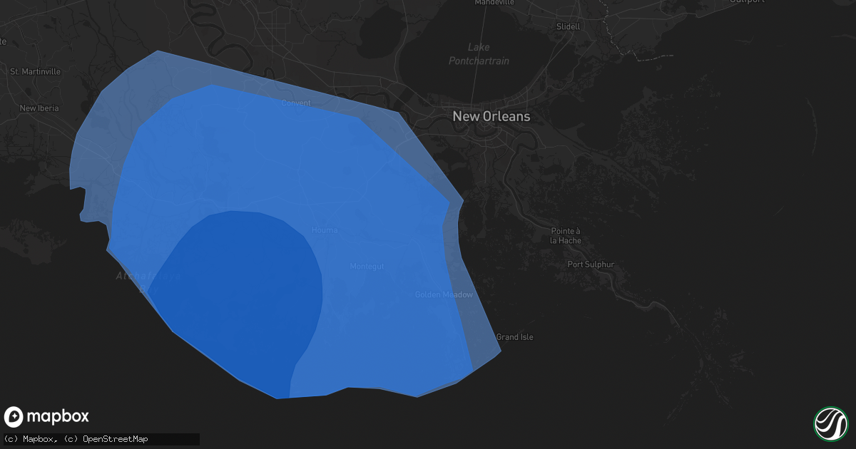 Hail map in Larose, LA on September 11, 2024