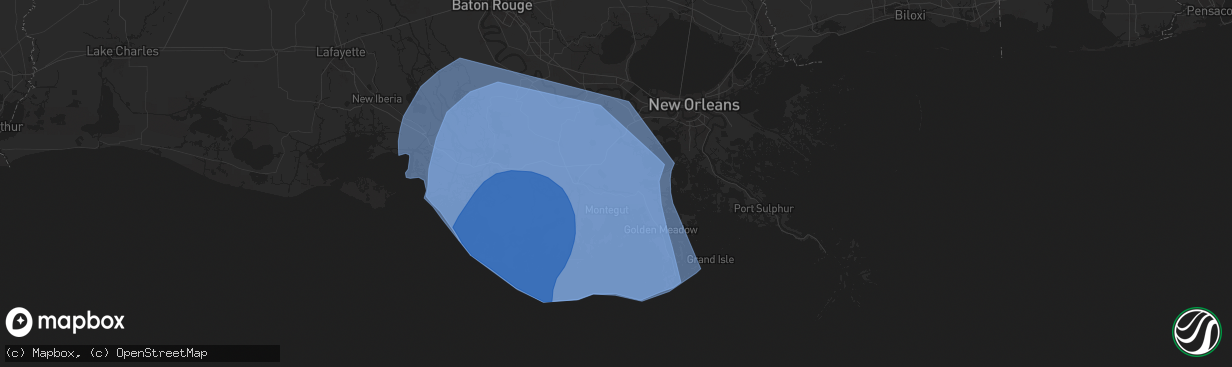 Hail map in Lockport, LA on September 11, 2024